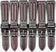 Lot of 6 Band Dark Brown Genuine Leather Padded white Stitches 20mm (A1 Quality)