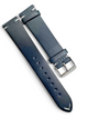 STITCHED GENUINE LEATHER UNIVERSAL WATCH BAND 20mm DEEP BLUE COLOR