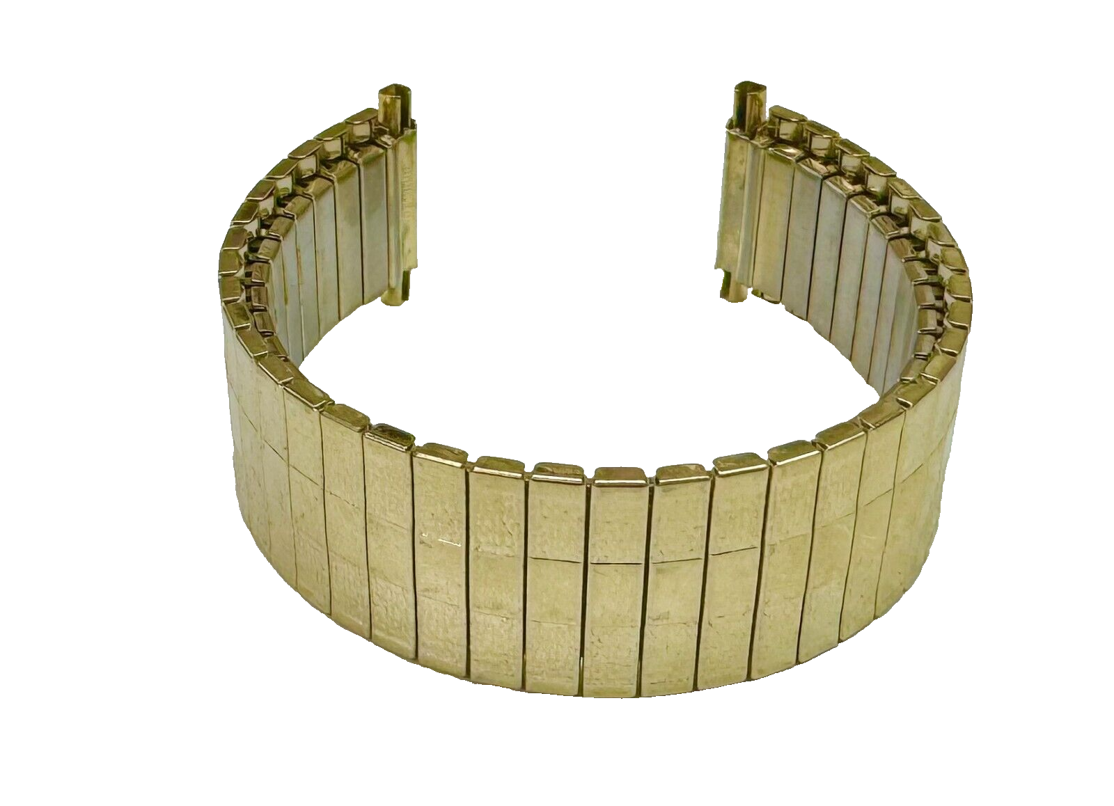 16-21 MM Stainless Steel Gold Color Textured Designed Stretch Watch Band