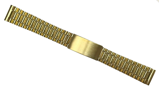 5 PCS of 18MM Classic President Style Gold Color Watch Bands with Regular Clasp