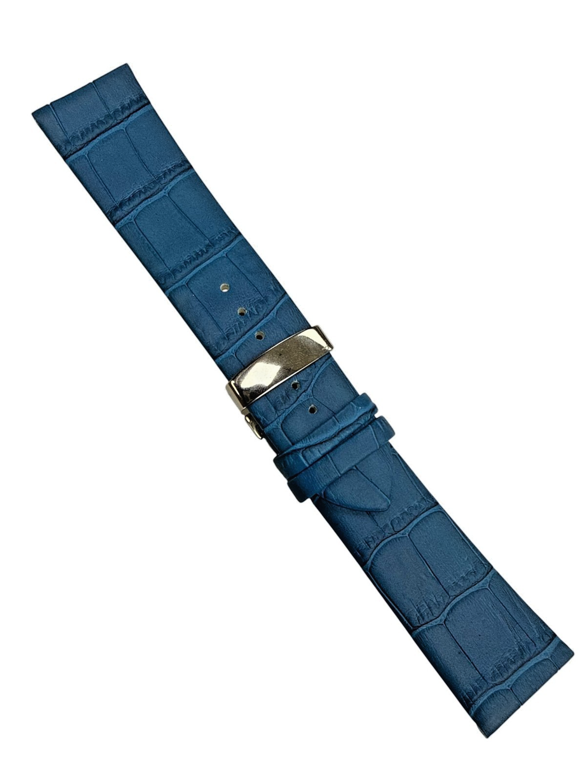 20mm BLUE WatchBand Alligator Grain Deployment Clasp Fit Omega/Longines/Tissot