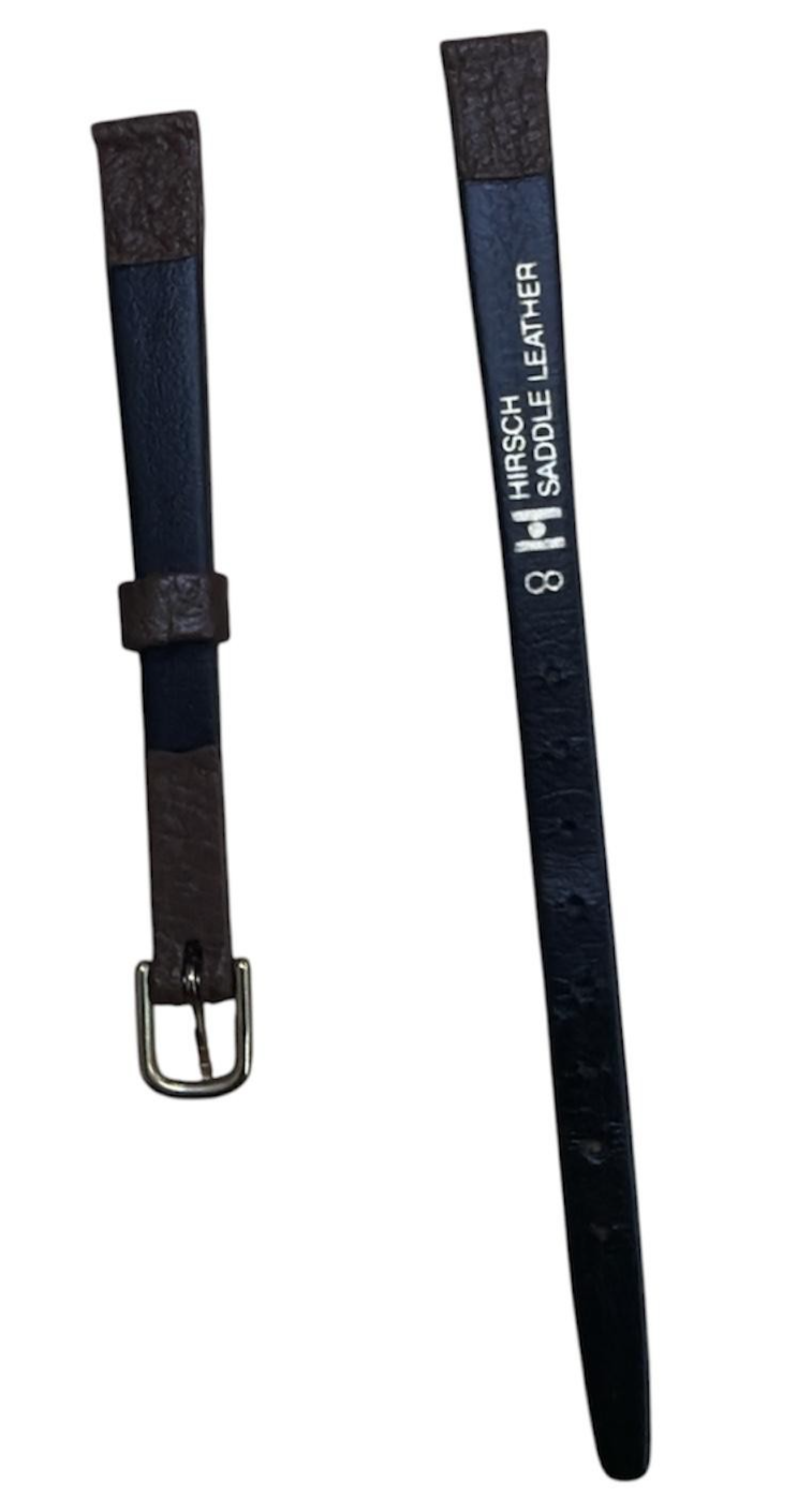 New Hirsch- Brown Saddle Leather Watch Band 8mm Lugs Gold Buckle