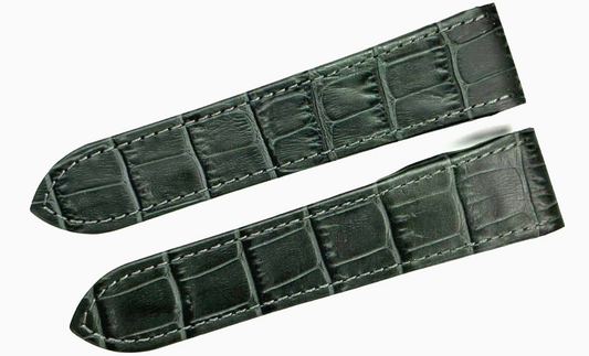 WATCH LEATHER BAND STRAP FOR CARTIER SANTOS 100XL 24.5MM Black COLOR