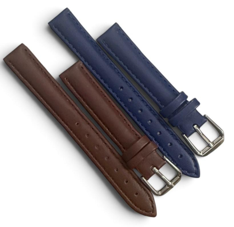 13MM BLUE/BROWN PADDED GENUINE LEATHER STRAP BAND