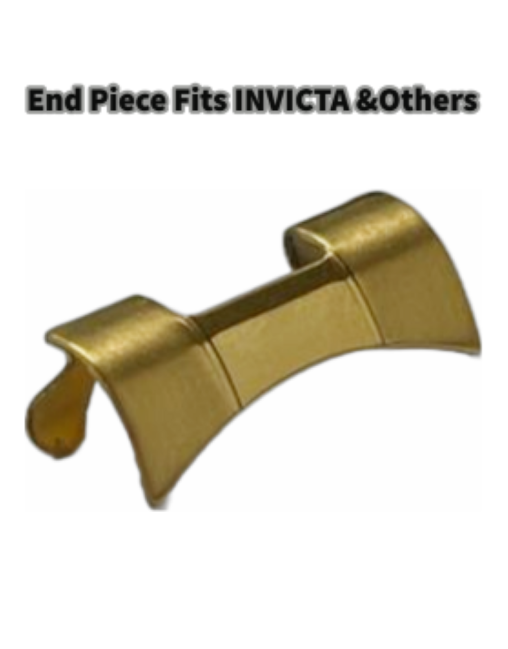 Watch Band END PIECE Curved Gold  FITS to INVICTA & Others (20mm-26mm)