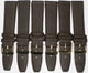 Lot of 6pcs.Watch Bands Dark Brown Genuine Leather Flat Plain 12mm