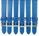 Watch Band Genuine Leather BLUE  Lizard Grain Flat 16MM (Lot of 6 bands)