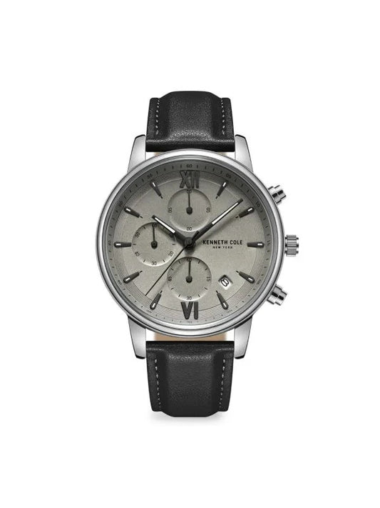 Kenneth Cole New York Men Multi Function Watch With Leather Band 44MM