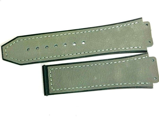 PLAIN SUEDE LEATHER RUBBER WATCH BAND FOR HUBLOT WATCHES OF SIZE 19X22MM