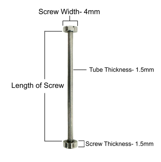 Watch Screw Lugs (Pins) Size (12mm to 40 mm) Thick 1.5mm for Steel/Leather Bands