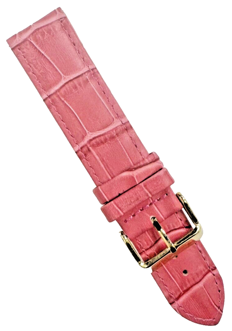 20x20MM Pink Genuine Leather Alligator Grains Watch Band