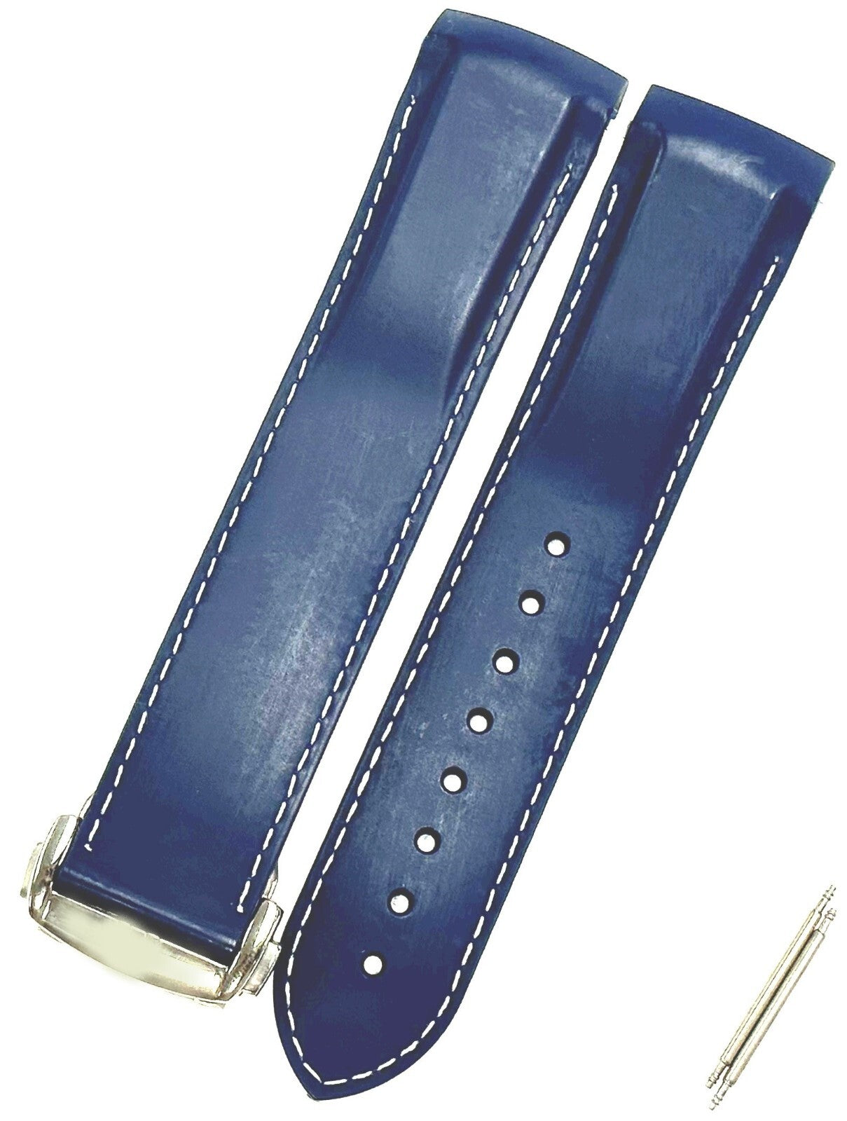 20-22mm Curved End Rubber Diver Strap Band For Omega Seamaster Planet with Clasp