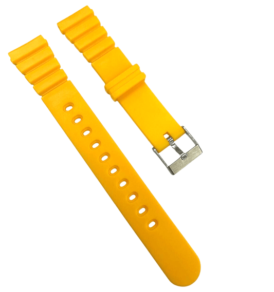 Lot Of 10,18MM PVC Plastic yellow Watch Band Replacement for CASIO & Others - Universal Jewelers & Watch Tools Inc.