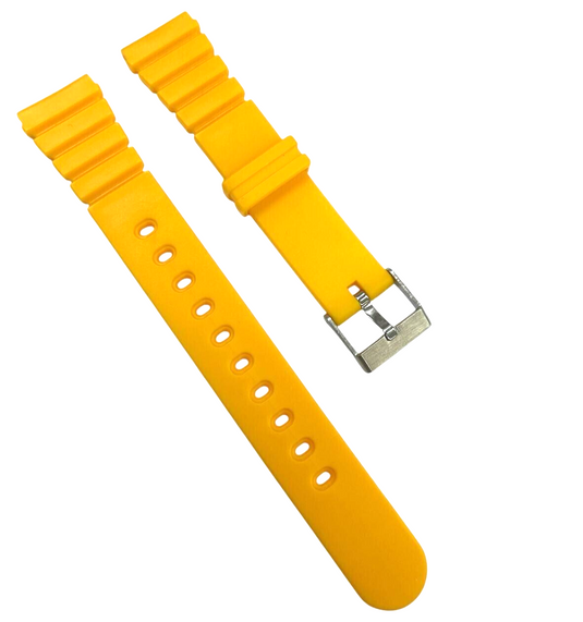 Lot Of 10,18MM PVC Plastic yellow Watch Band Replacement for CASIO & Others