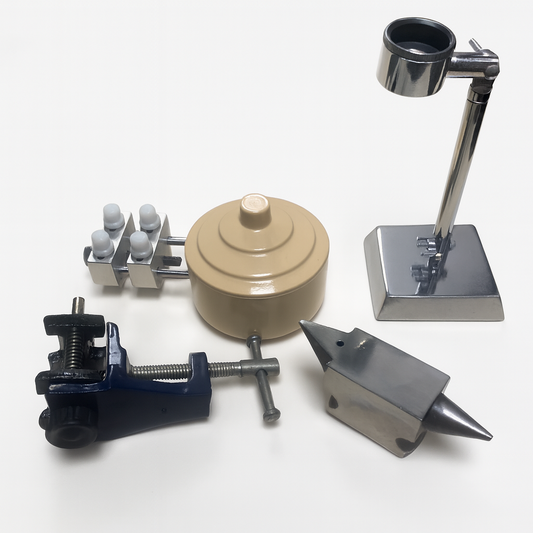Christmas Sale Watchmaker Tool Lot – Anvil, Case Holder, Clamp, Dust Cover Pot &