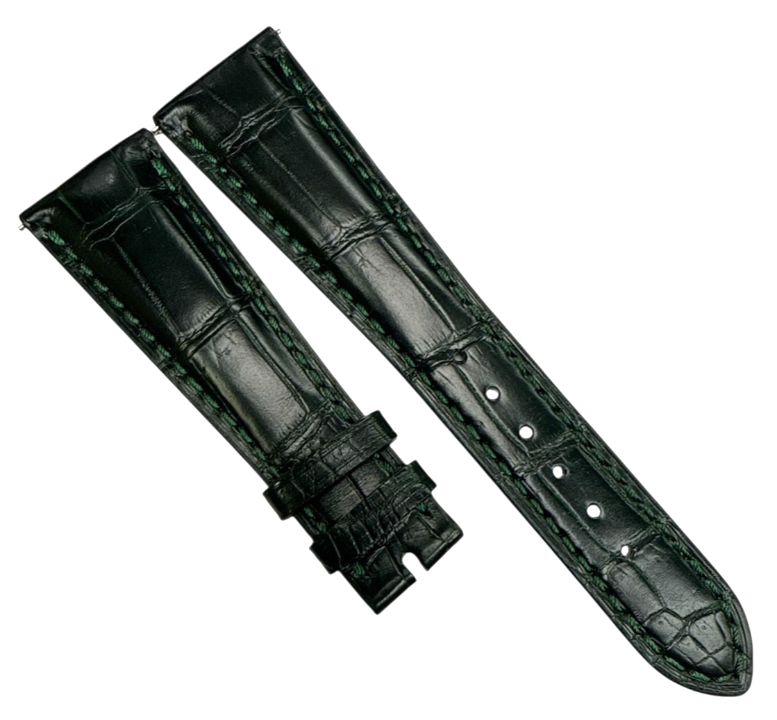 Genuine Quality Patek Philippe Dark Green Leather Watch Band -21mm x 16mm