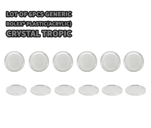 6pcs Plastic(Acrylic) Watch Crystal ROLEX TROPIC 22 Fit 1016-0, 5518-0,6610