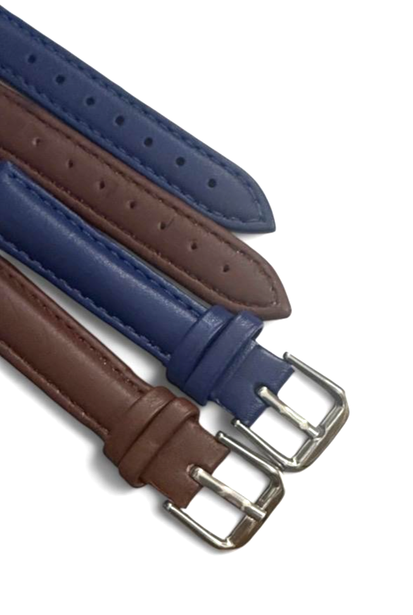 13MM BLUE/BROWN PADDED GENUINE LEATHER STRAP BAND