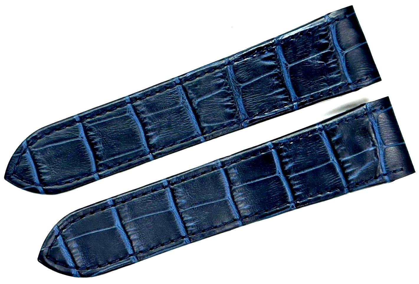 WATCH LEATHER BAND STRAP FOR CARTIER SANTOS 100XL 24.5MM BLUE COLOR