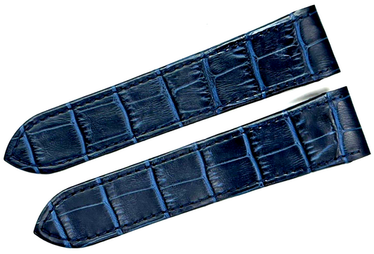 WATCH LEATHER BAND STRAP FOR CARTIER SANTOS 100XL 24.5MM BLUE COLOR