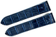WATCH LEATHER BAND STRAP FOR CARTIER SANTOS 100XL 24.5MM BLUE COLOR