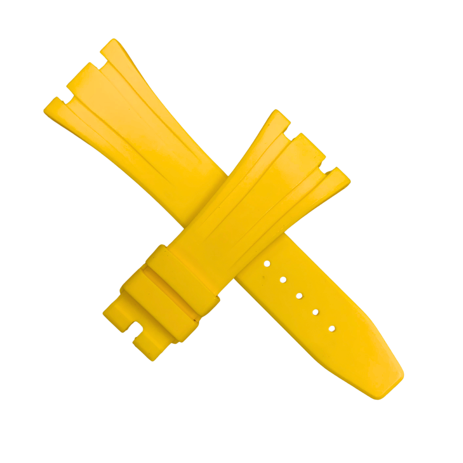 High-Quality Bright Yellow Rubber Watch Band – 27mm for AP Watches | No Buckle
