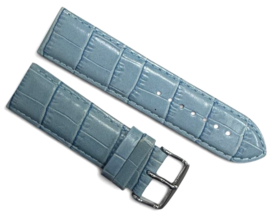 Triumph authentic genuine leather Light Blue color watch band strap 24mm