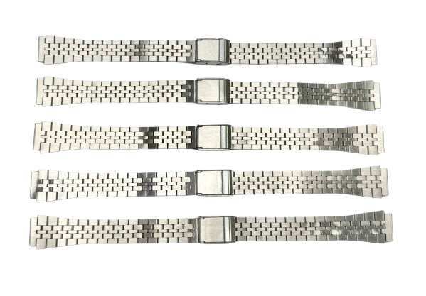 5 Pcs of 12MM, Box-Link Designed 2-Piece, Silver Color Metal Ladies Band