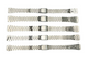 5 Pcs of 12MM, Box-Link Designed 2-Piece, Silver Color Metal Ladies Band