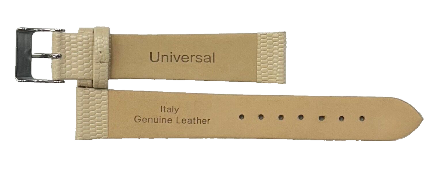 Watch Band Genuine Leather Beige Lizard Grain Flat 22x18MM Excellent Quality