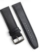 24 MM BLACK GENUINE LEATHER Watch Band for High End Watches Stitched