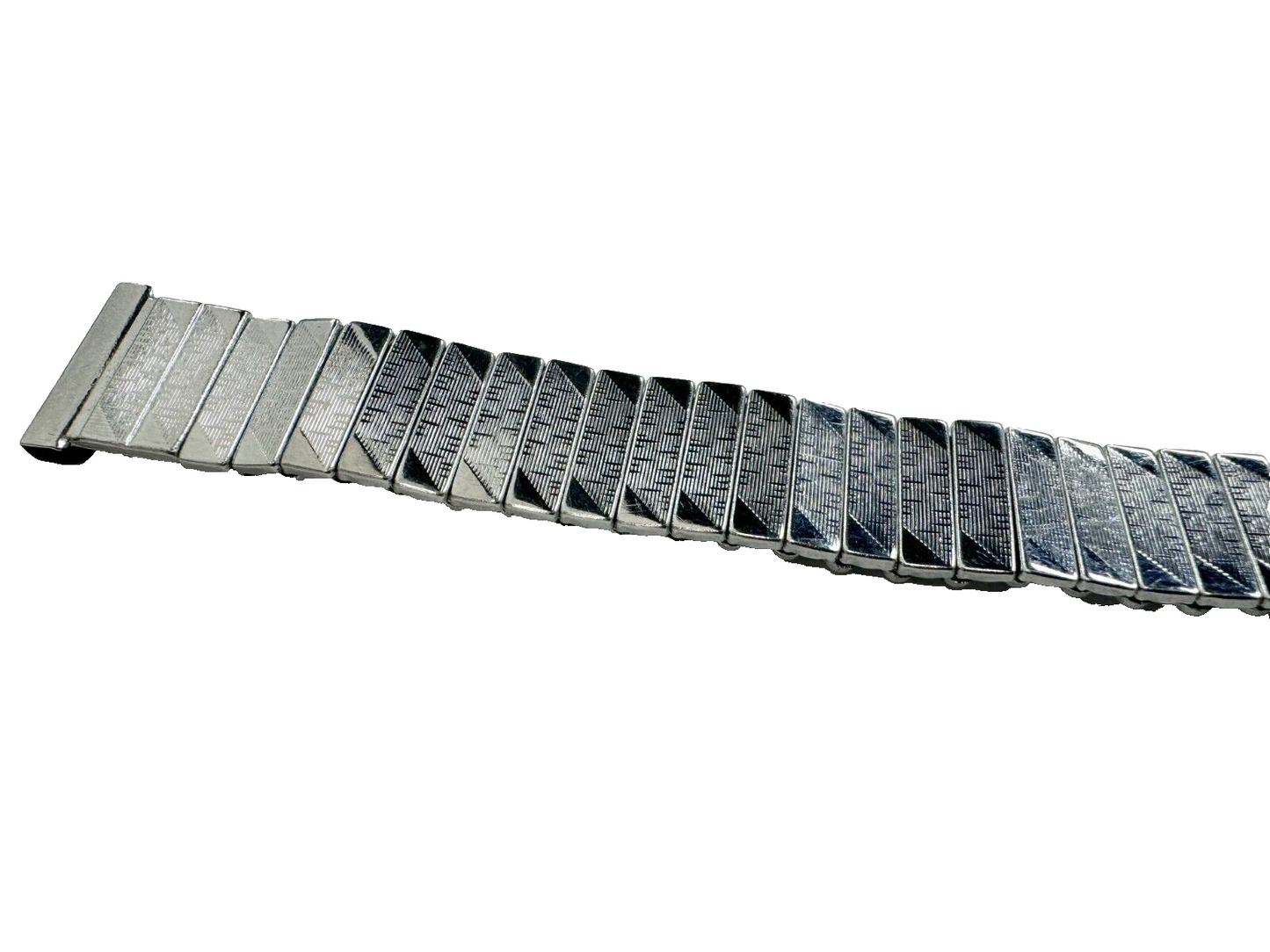 5 Pcs of 18MM Silver Tone Classic Ribbed Stretch Stainless Steel Watch Band