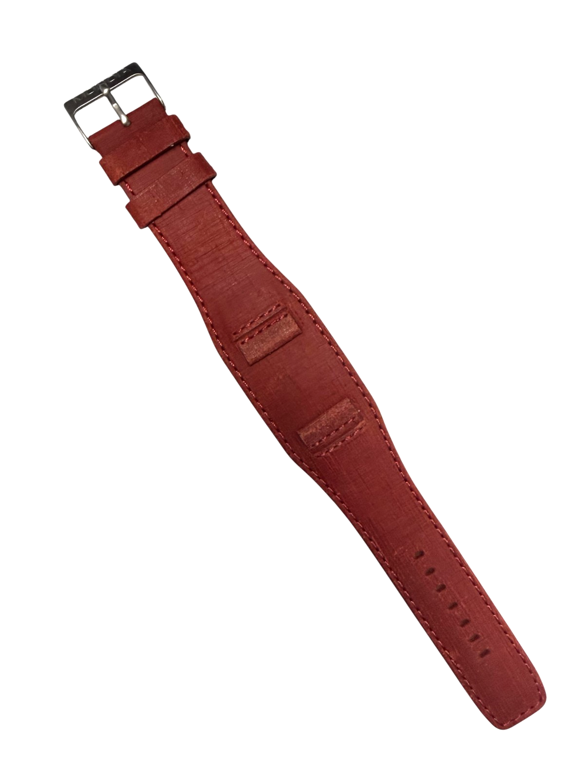 22mm Genuine Leather Watch Band Red for Fossil & Guess Watches