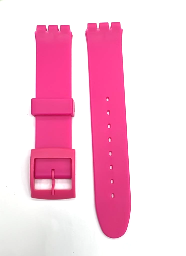 SET OF 3 COLORS 17MM PVC Watch Band Flat without Pins for SWATCH Green Pink Blue