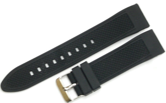 Watch Band Silicone Black 22MM Curved Ends Fit Sports  Men Watches