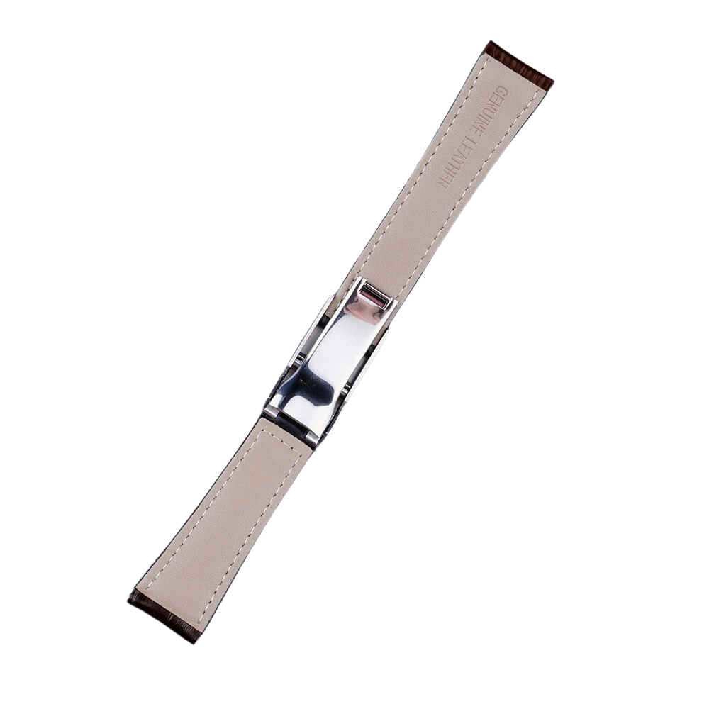 High-Quality Brown Leather Watch Band – 20mm for Rolex Watches | Steel Clasp