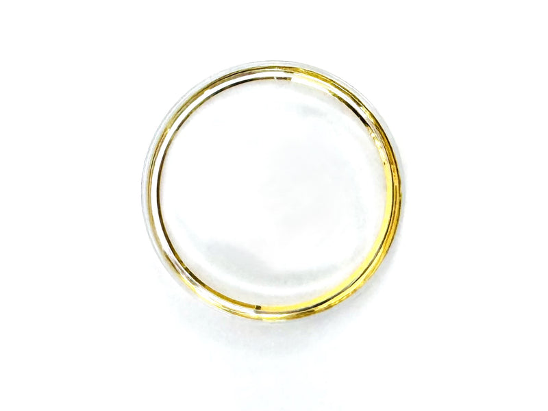 Load image into Gallery viewer, 30.7mm Acrylic Crystal with Gold Tension Ring, SEIKO Style Flat Top
