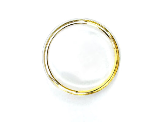 30.7mm Acrylic Crystal with Gold Tension Ring, SEIKO Style Flat Top