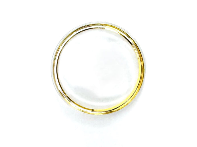 30.6mm Acrylic Crystal with Gold Tension Ring, SEIKO Style Flat Top