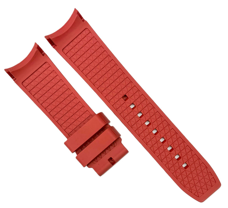 Load image into Gallery viewer, 18-24mm, High Quality FKM Fluorine Rubber Red Watch Band
