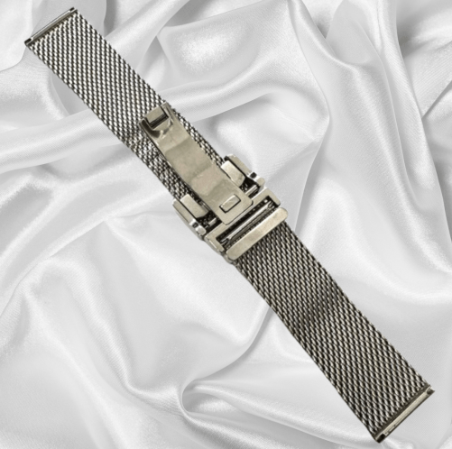 22mm Milanese Mesh Stainless Steel Watch Strap – Compatible with IWC Portugieser, Portofino, and Pilot’s Watches | Folding Buckle - Universal Jewelers & Watch Tools Inc.