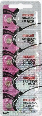Maxell Japan - SR616SW (321) Watch Batteries Single Pack of 5 Batteries - Universal Jewelers & Watch Tools Inc.