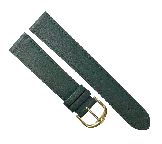 Load image into Gallery viewer, 20MM Flat D.Green Genuine Leather Plain Grain Watch Band, Stitched
