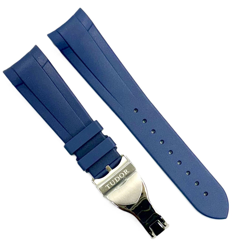 Load image into Gallery viewer, 22mm High-Quality Rubber TUDOR Watch Band with Deployment Buckle
