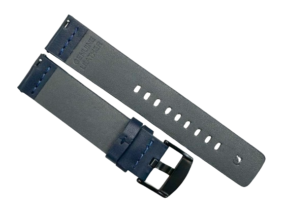 Load image into Gallery viewer, New Watch Bands, Movado Style, Blue Plain Genuine Leather 20MM to 24MM
