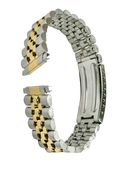 Load image into Gallery viewer, 16-22 MM Jubilee 2-tone (GOLD &amp; SILVER) Metal Band with Regular Fold Over Clasp
