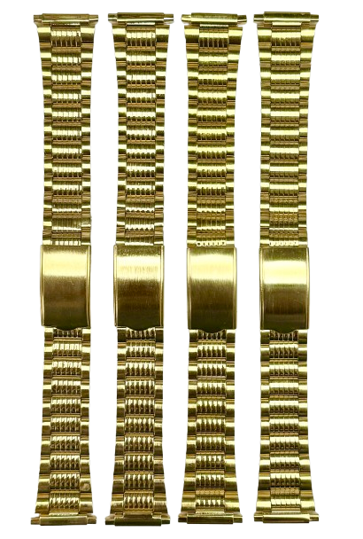 Load image into Gallery viewer, 16-22MM Textured Oyster Style Gold Tone Stainless Steel Band with fold-over clasp
