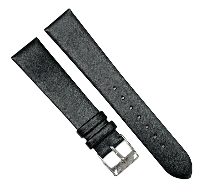 Genuine Leather Fine-Grained Black MOVADO Watch Band, 14-22 MM, Regular