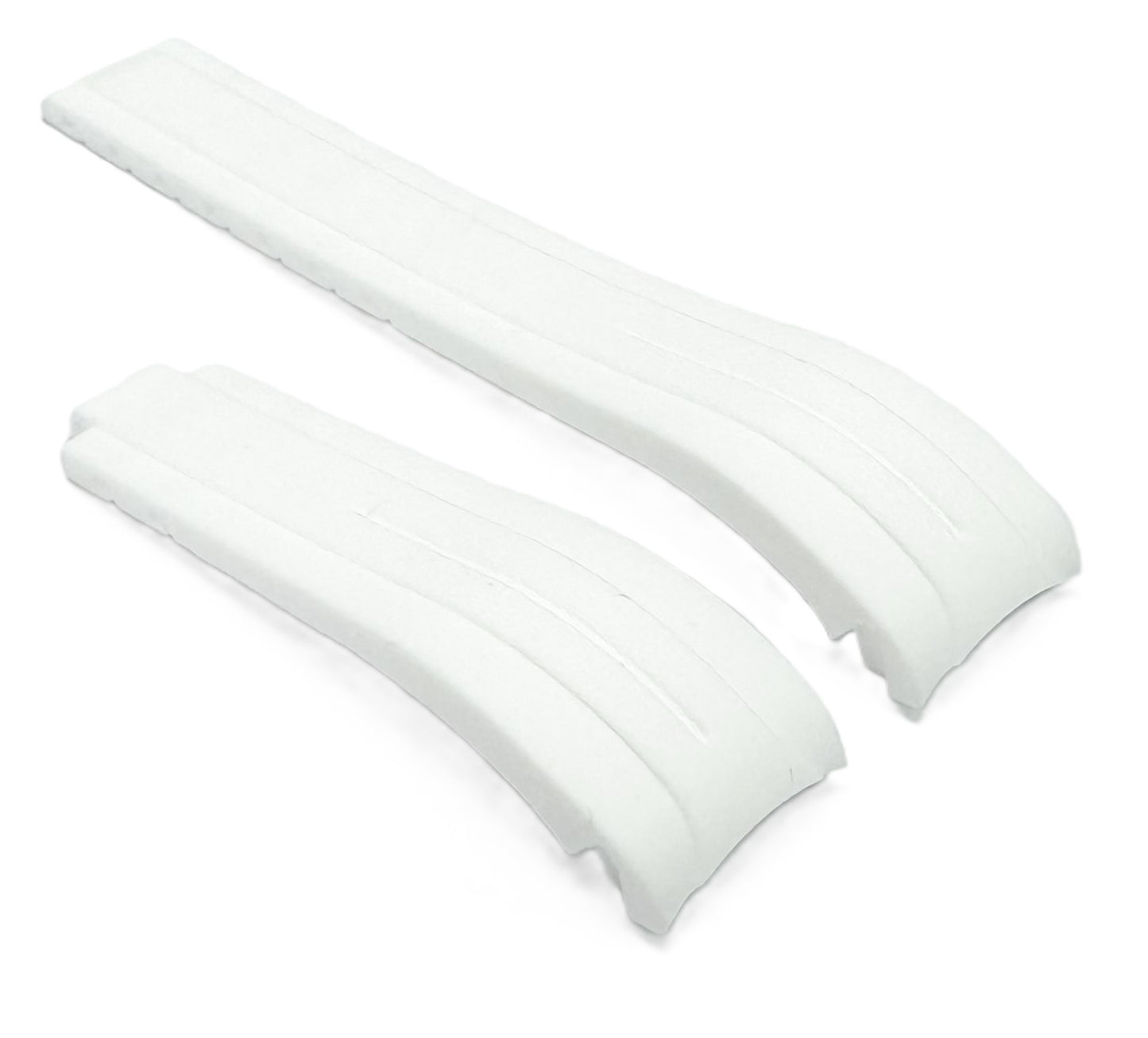 20mm Curved-End Vulcanized Rubber Watch Band for ROLEX Watches, White Color