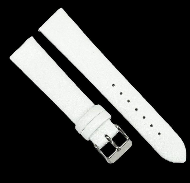 Load image into Gallery viewer, 12 to 26mm Italian Genuine Leather Plain Classic White Watch Band with No Stitching
